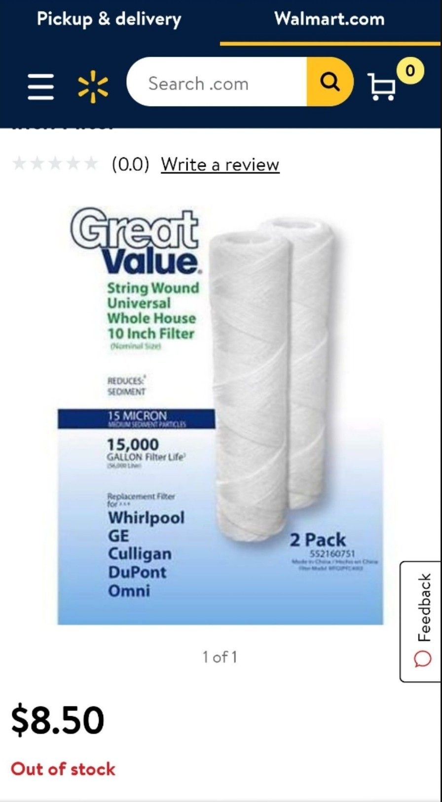 Sediment filter two pack