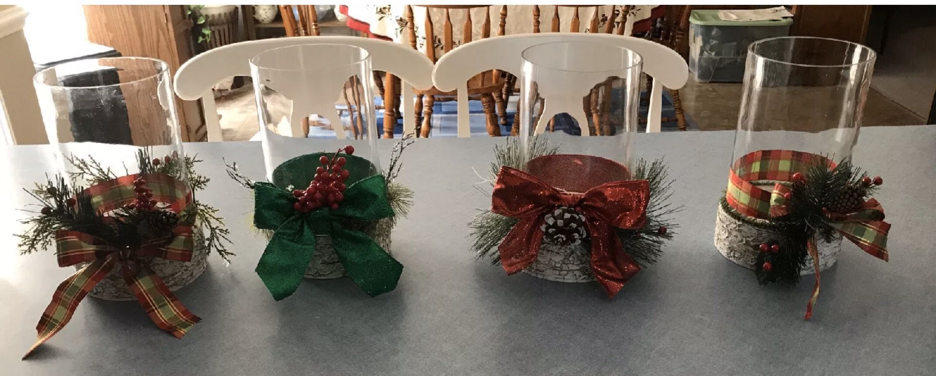 NEW Set Of 10 Better Homes and Garden Holiday Pillar Glass Candle Holder
