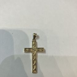 14k Gold Cross Pendant #110113-1 MJ