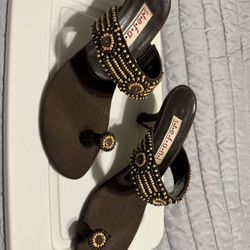 Brown Beaded Shoe