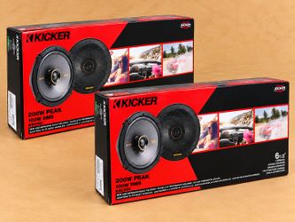 Kicker KS Car Speakers 2-Sets 6 1/2 Inch 2-Way Coaxial Speaker System 400 Watts 51KSC6504 KSC650 Package 🚨 No Credit Needed 🚨