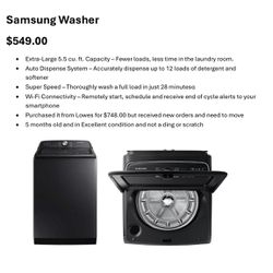 Samsung High Capacity 5.5 Cubic Smart Washer 