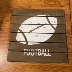 Football Wood Sign