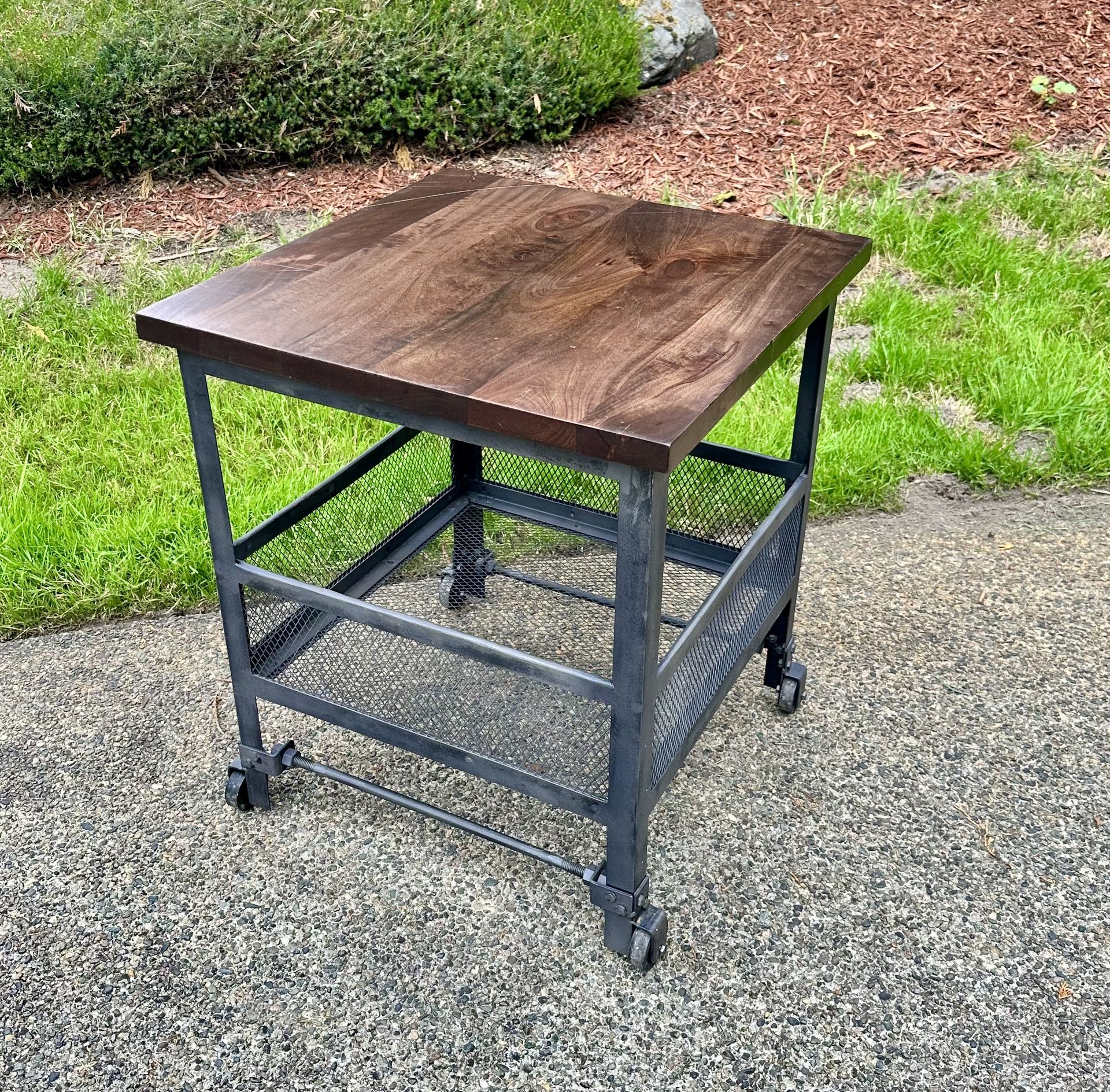 Industrial Side Table/Bar Cart/Microwave Stand