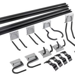 2X Kobalt 15-Piece 32-in Black, Grey PVC Garden Tool Storage Rail System for Garage Organization