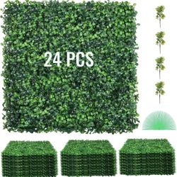 24 Pcs Artificial Boxwood Hedge Wall Panels 20" X 20"