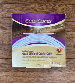 Coaxial Cable - 25 Foot Long - Quad Shielded