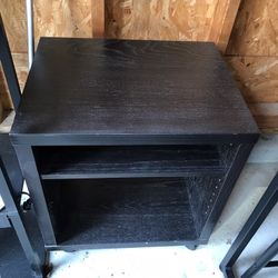 2 for $15 or $10 each - Espresso End Table with 1 Shelf & wheels