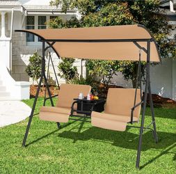 2 Person Patio Swing With Cooler Bag