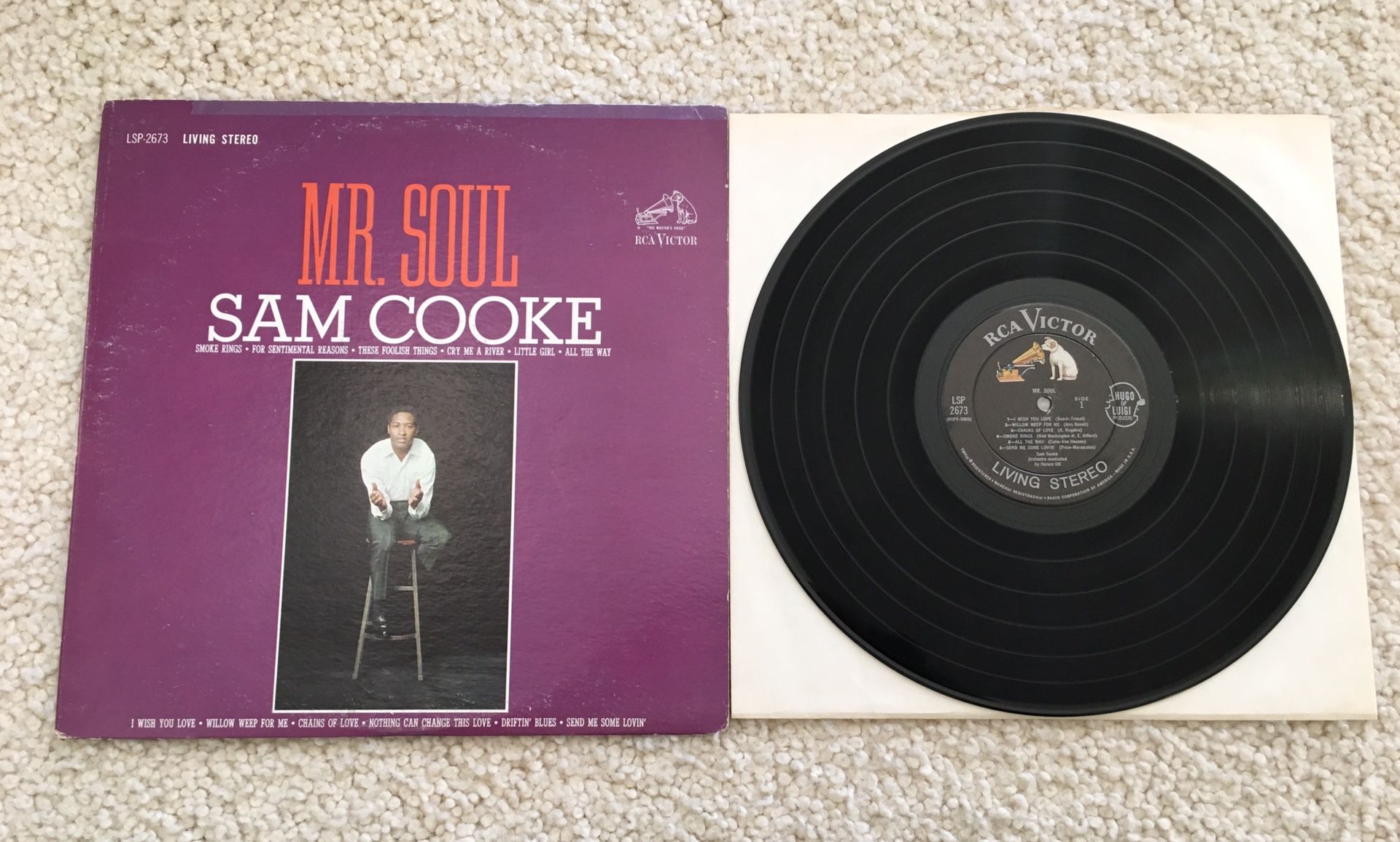 Sam Cooke “Mr. Soul” vinyl lp 1963 RCA Records LSP-2673 original 1st press -1matrix very nice collectible copy