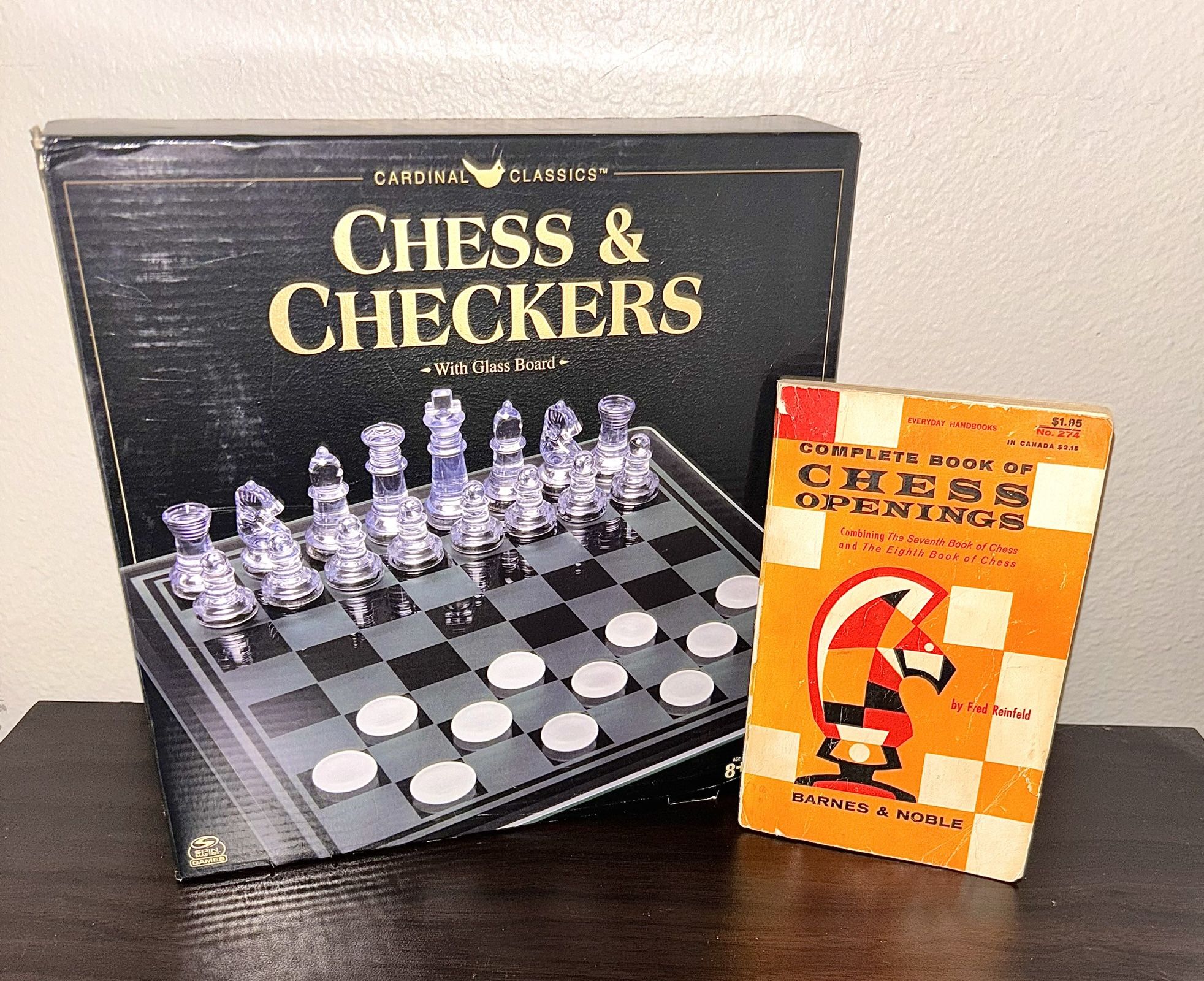 Elegant Glass Chess And Checker Set