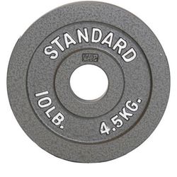 Barbell Gray Olympic Cast Iron Weight Plate, 10 lb