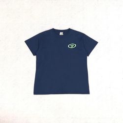 Far Blue Casual Letter Short Sleeves