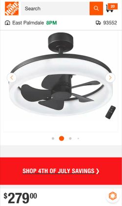 Indoor/Outdoor Ceiling Fan with Light and Remote
