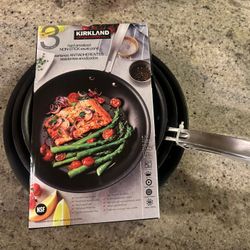 Kirkland Signature Nonstick Sauté Pan Set – Brand New (3-Piece)