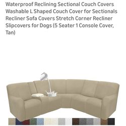 Waterproof Reclining Sectional Couch Covers Washable L Shaped Couch Cover for Sectionals Recliner Sofa Covers Stretch Corner Recliner Slipcovers for D