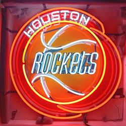 Houston Rockets basketball throwback neon sign