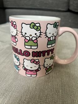 Hello Kitty Mug Cup  Sanrio Ceramic Pink White Red 20oz 2023 