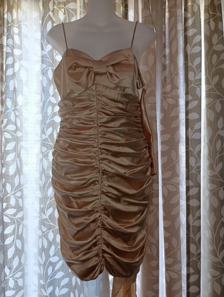 Gold Formal Dress With Shawl Brand New