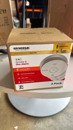 Universal 2-in-1 Smoke & Fire Alarm – 3 Pack – New