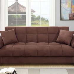 Brand New Brown Futon Sofa Storage Sleeper 