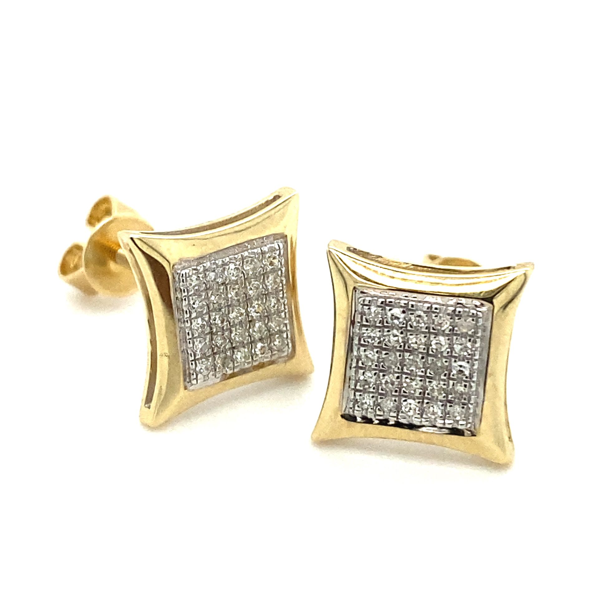 10k Gold “kite” Diamond Cluster Earrings .15ctw 133621 15