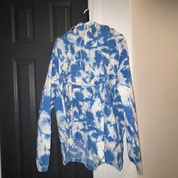 White And Blue North Face Jacket