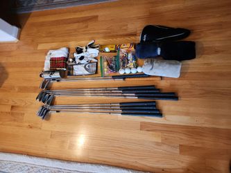 10 Miscellaneous Golf Clubs,Covers,Balls,Gloves, More