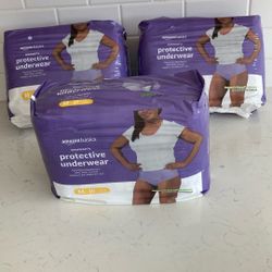 Three New Packages Of Women’s Protective Underwear Size Medium