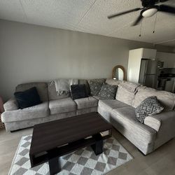 Large Gray Sectional Couch