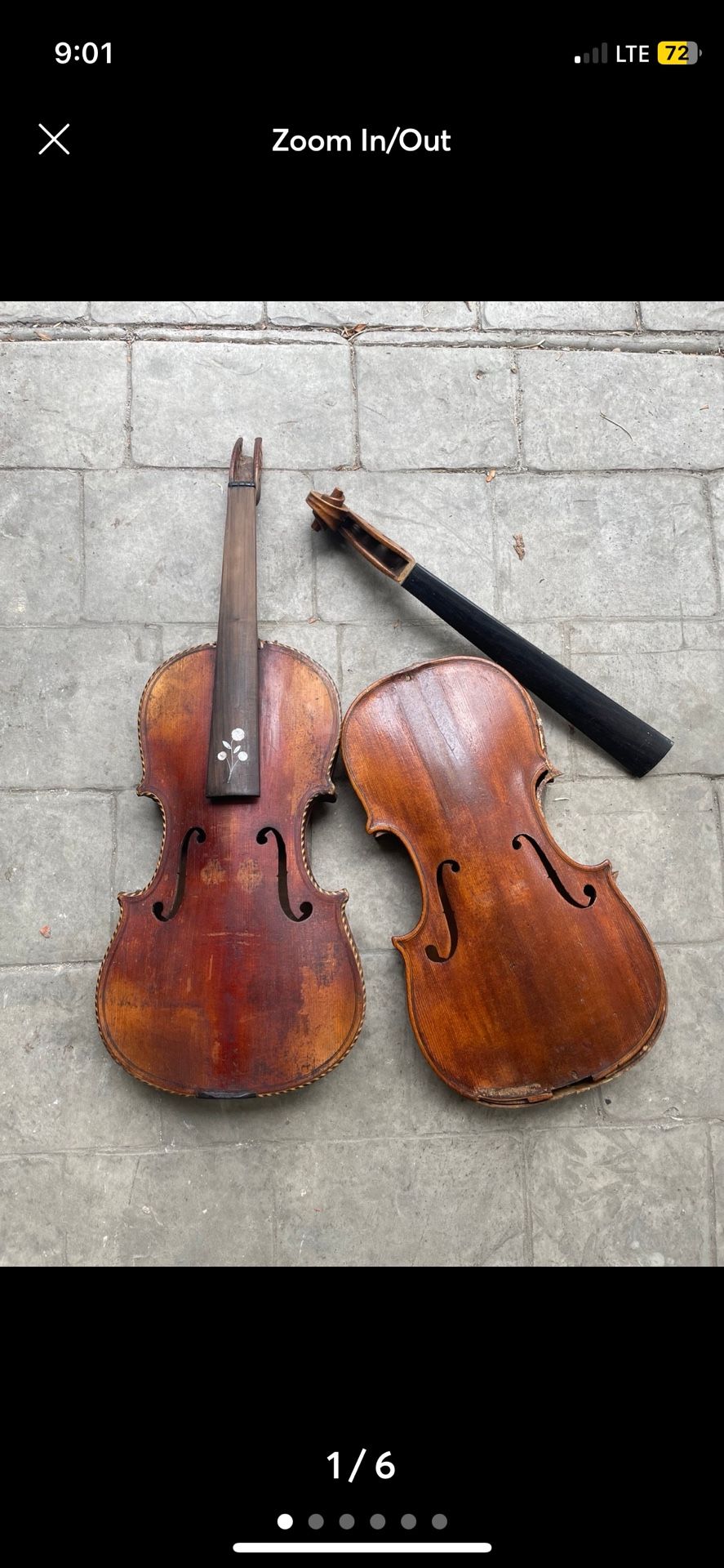 Two old violins for repair