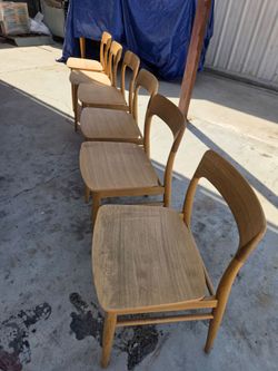 Set of 6 Wood Dining Chairs