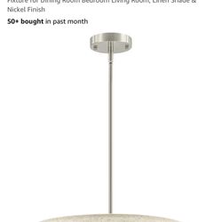 Nickel Brush Drum Fabric Chandelier Modern 