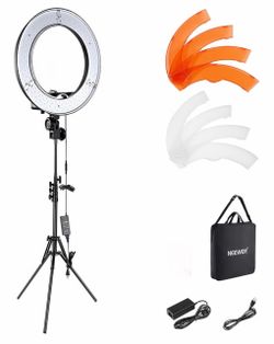 18” professional photo shoots ring light with carrying bag for photos or videos