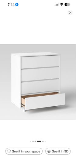 New 4 drawer chest white or black dresser