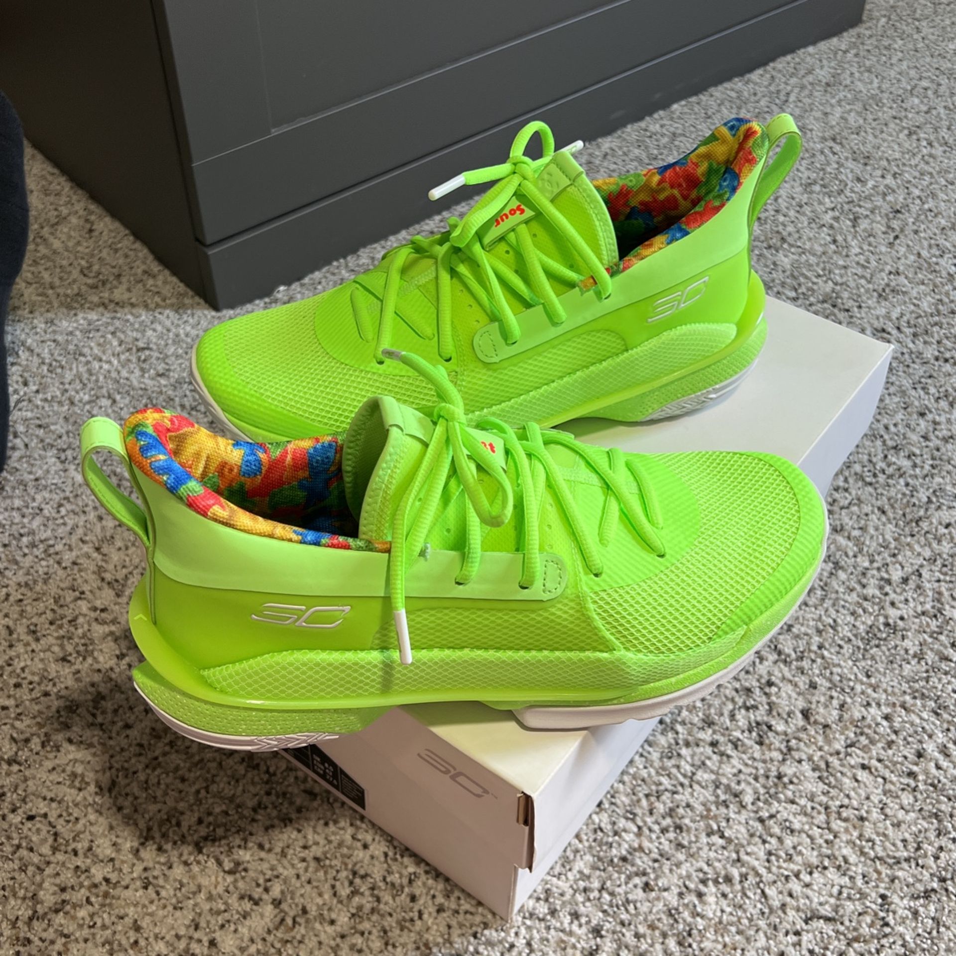 UA Curry Basketball Shoes Sour Patch Lime