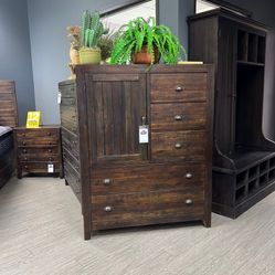 Rustic Brown Solid Wood Hi-Chest - Meadows
