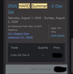 HARD Summer 2 Day GA Ticket