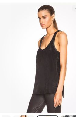 RARE! Kendall Jenner X FWRD Isabel Marant Fenton Black Suede Leather Racerback Tank Top Size 34