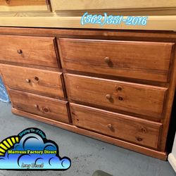 Six Drawer Oak Pinewood Dresser New Tocador