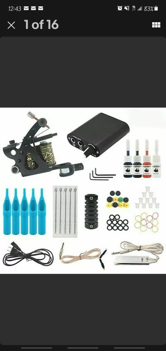 Brand new Never Used Tattoo Machine Kit Complete With Needles And  Ink  All Unopened 