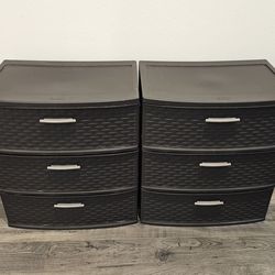 Set of 2 Sterilite Weave 3-Drawer Units - Espresso / Dark Brown
​Description
​Selling a matching pair of Sterilite Weave 3-Drawer Decorative Cabinets