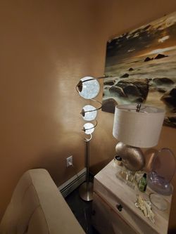  61' Silver  floor Lamp Like New 