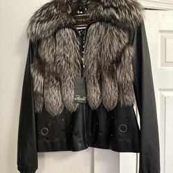 Leather/ Fur Coat Black 