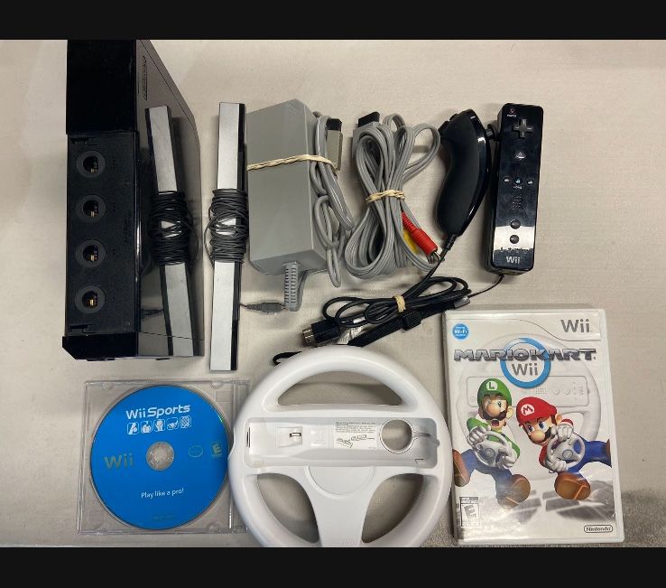Black Nintendo Wii Console For Sale $130 OBO. Tested. **Gamecube Compatible**