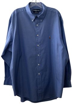 Vintage Ralph Lauren Blue Yarmouth Pinpoint Oxford Shirt Men’s 17.5/33 Flawed
