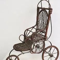 Antique Wicker Doll Buggy 