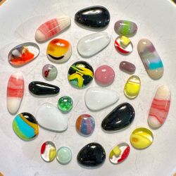 🔴 Bundle of art glass flatbacks cabochons for jewelry making