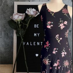 Express Light Weight Floral Tank Dress XS Above Knee Length Rayon/Spandex