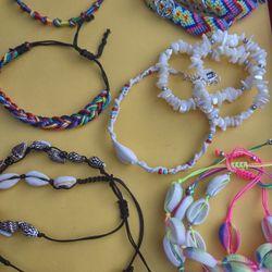 Shell Bracelets And Braided Bracelets